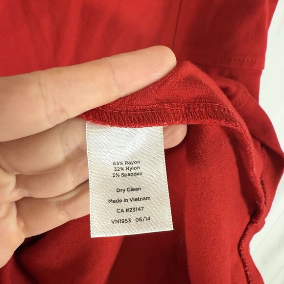 Talbots Knee Length Dress Women's 6 Red Sleeveless Zip Back Round Neck - Picture 6 of 11